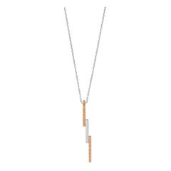 Lightning Bolt with Natural Brown Diamond Rose Gold Sterling Silver Pendant