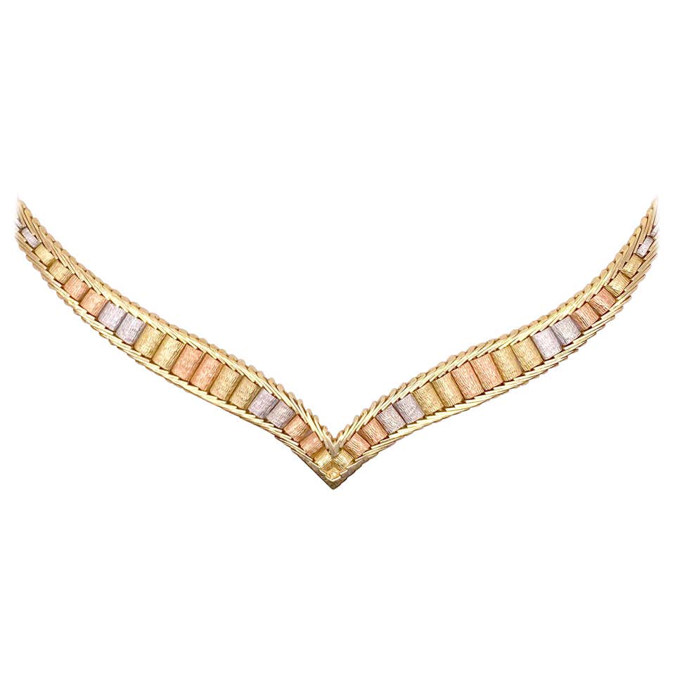 Cartier Two Color Gold Chain Necklace For Sale at 1stDibs