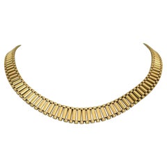 14 Karat Yellow Gold Solid Heavy Graduated Presidential Link Necklace Italy