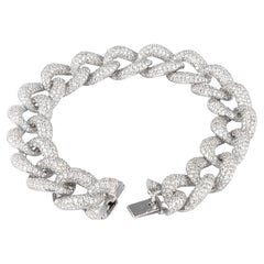 Alexander 12.87 Carat Diamond Cuban Link Bracelet 18 Karat White Gold