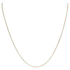Yellow Gold Cable Chain Necklace, 18k Tube Box Clasp