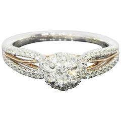 Diamond Gold Split Shank Ring 8
