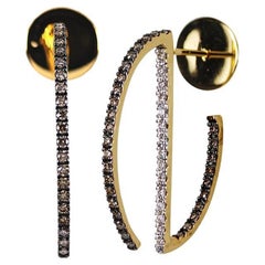 Kavant & Sharart Boucles d'oreilles en or 18 carats serties de diamants bruns et de diamants