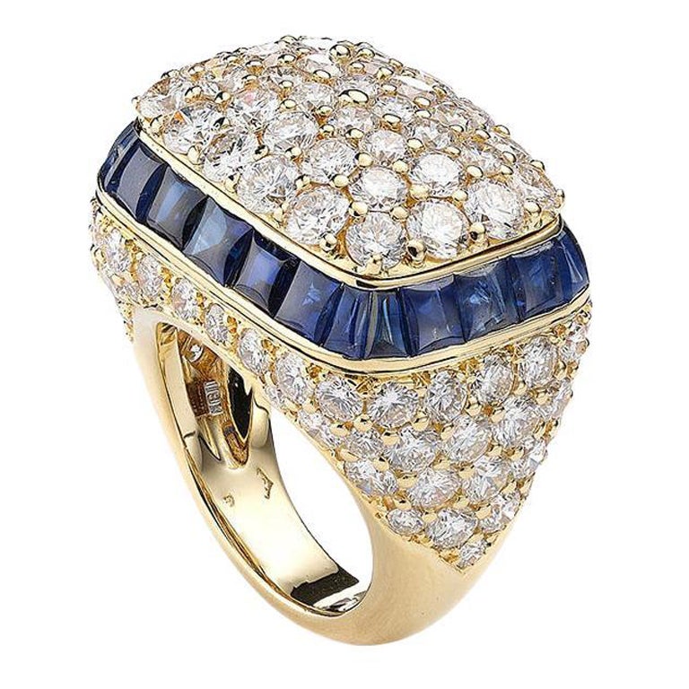 Diamond Sapphire Ring For Sale