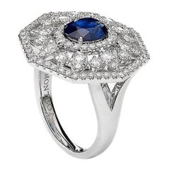 Diamant-Ring mit Saphir