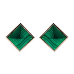 MALACHITE Rose Gold Earrings