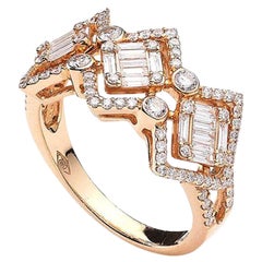 Anello con diamante in oro rosa