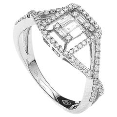 Bague en or blanc et diamants