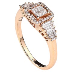 Diamond Princess Pink Gold Ring