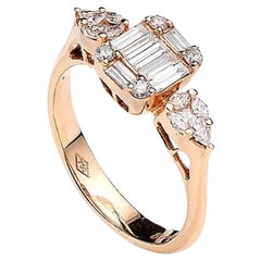 Ring aus Roségold mit Diamanten