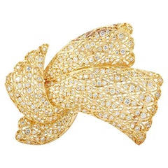 Yellow Gold Diamond Bow Brooch