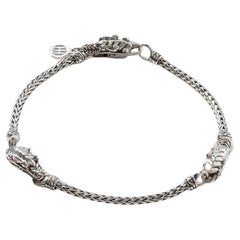 John Hardy Legende Naga Sterling Silber Dreifach-Station Armband BB6511455XM