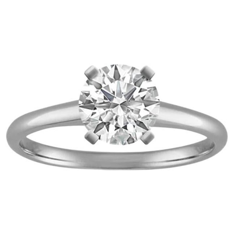 Blue Nile Bezel Set Solitaire Diamond Ring in 18 Karat Gold 1.84 Carat