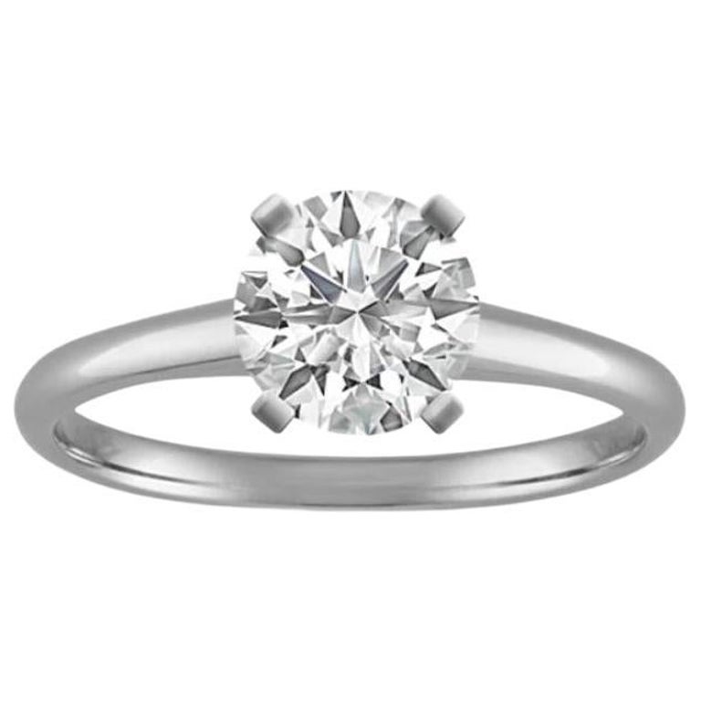 GIA Certified 2.01 Carat E SI1 Natural Diamond Solitaire Engagement Ring