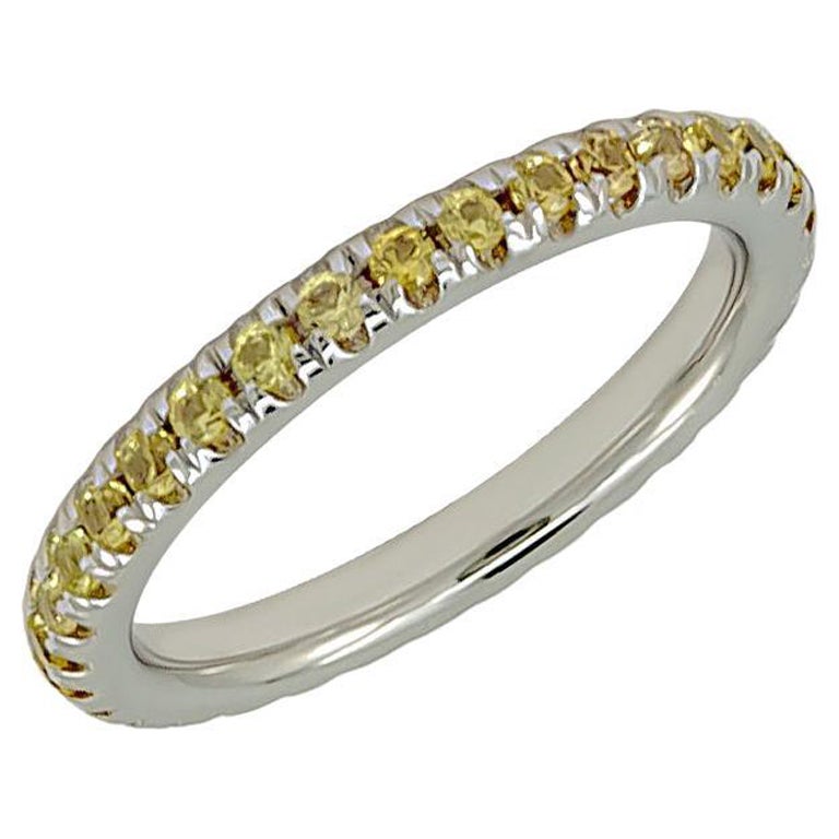 Yellow Sapphire Band, 18K For Sale