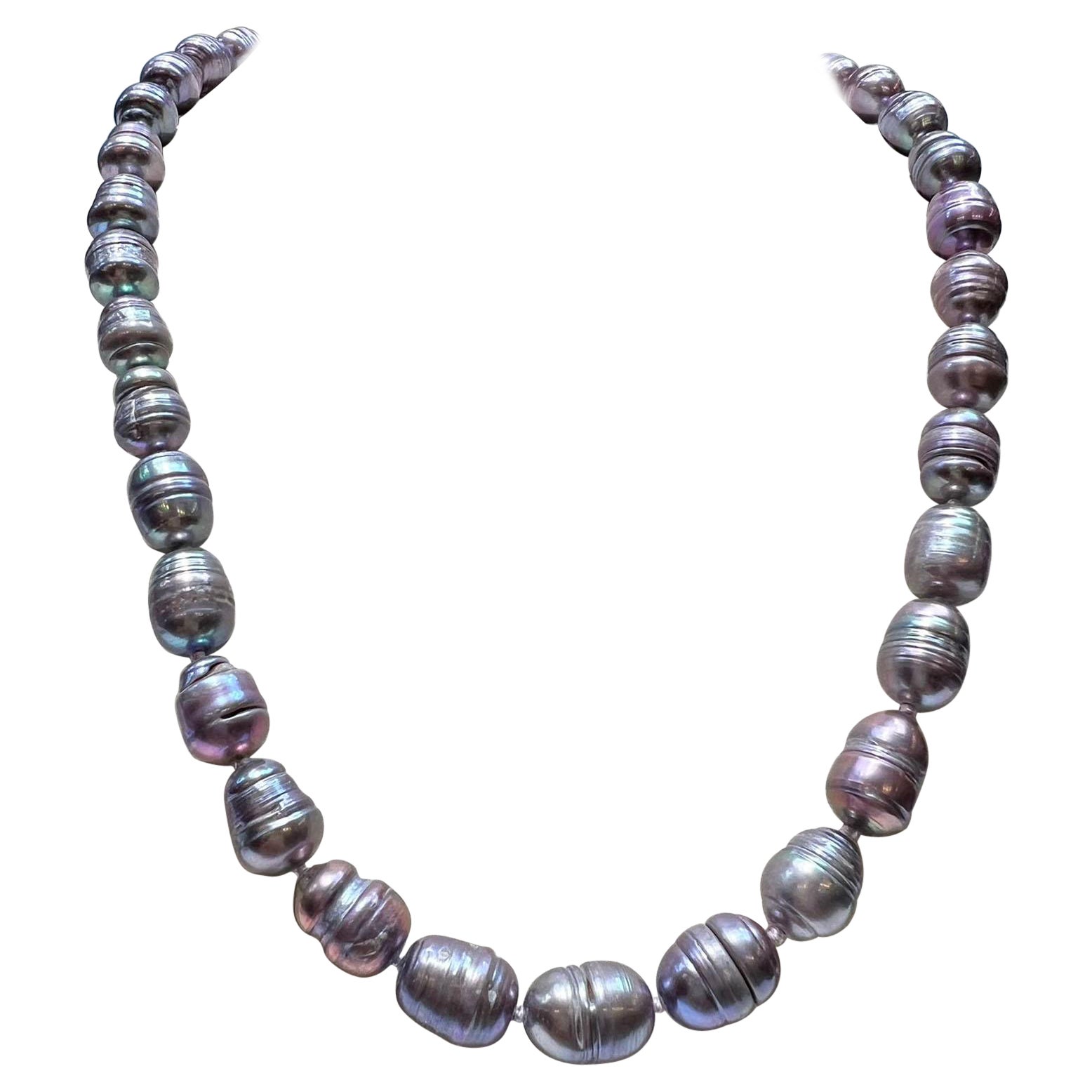 Biwa Pearls with Magnetic Clasp For Sale