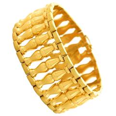 Wide Fifties Gold Bracelet