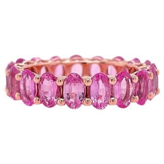 Pink Sapphire Oval Band 14K Gold