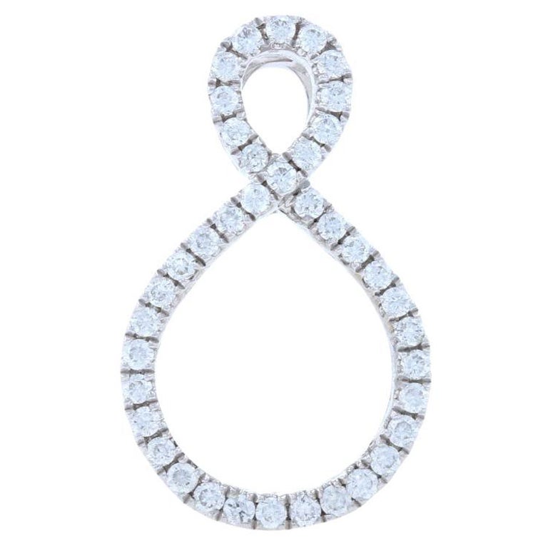 White Gold Diamond Pendant, 14k Round Brilliant Cut .19ctw