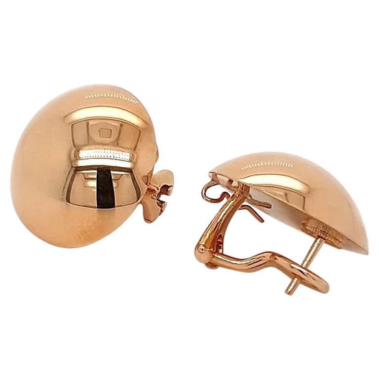 18kt Rosé Gold poliert, Ohrringe, Ohrclips, Knöpfe