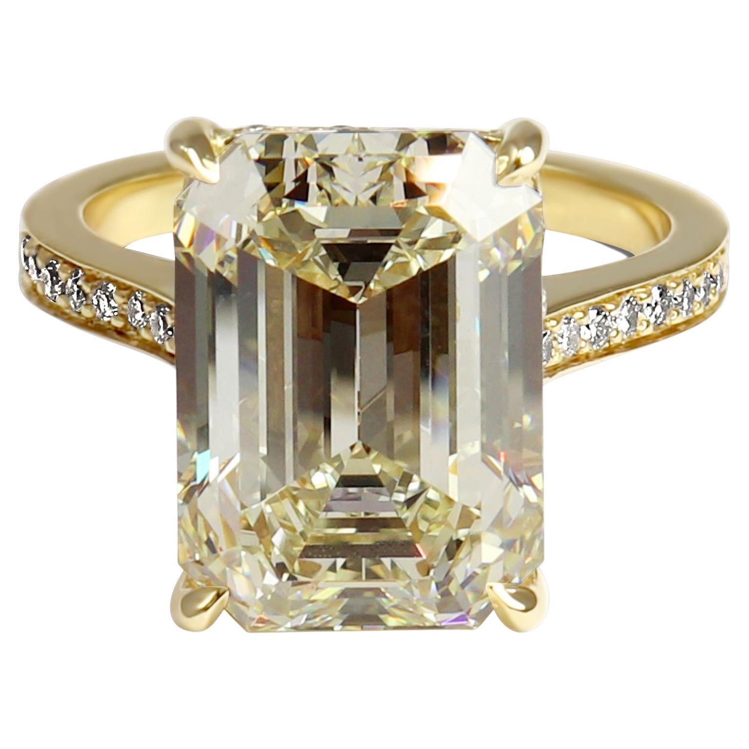 J. Birnbach GIA Certified 3.01 Carat F SI1 Emerald Cut Diamond Ring at ...