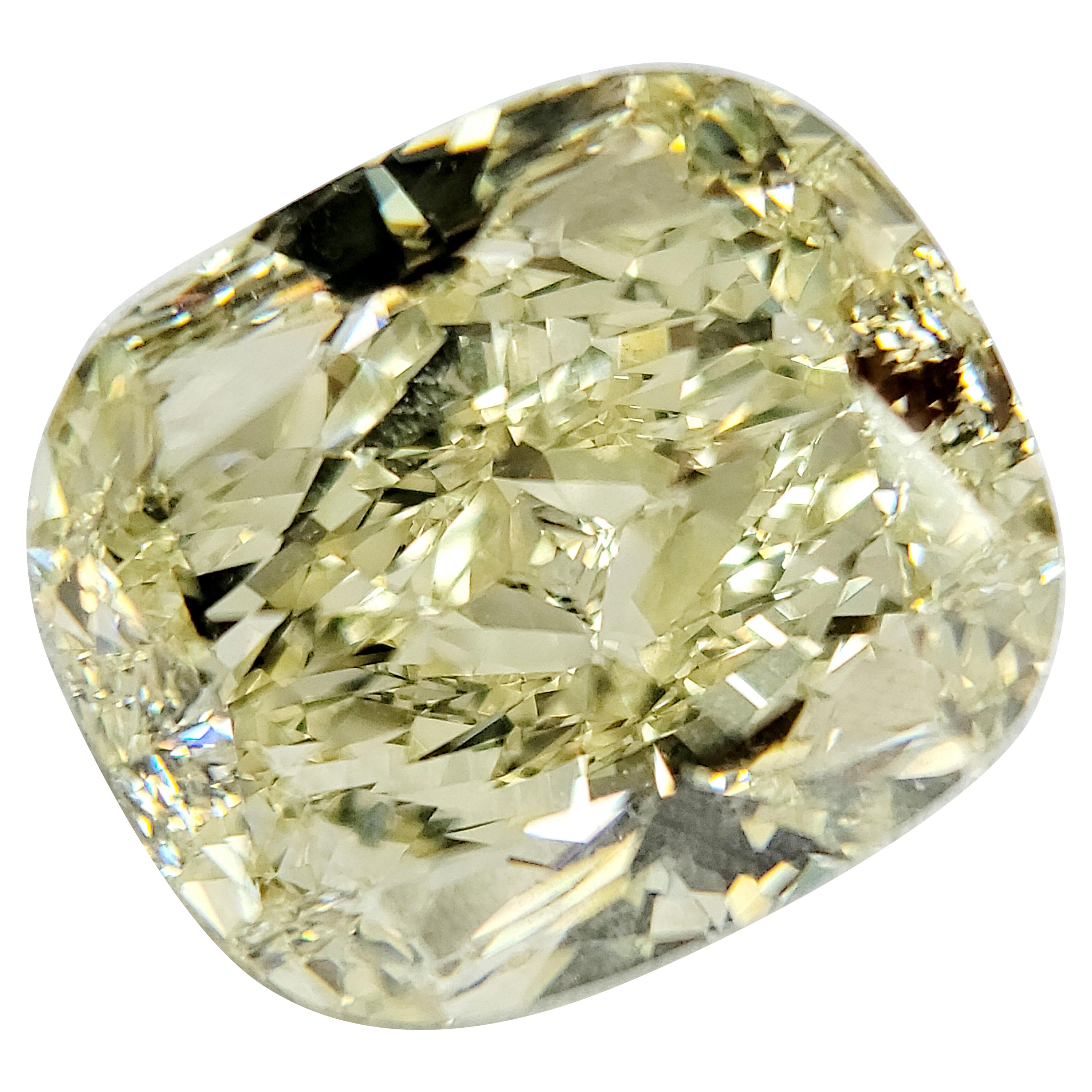 GIA Certified 21.68ct Cushion Cut Diamond Ring 18kt