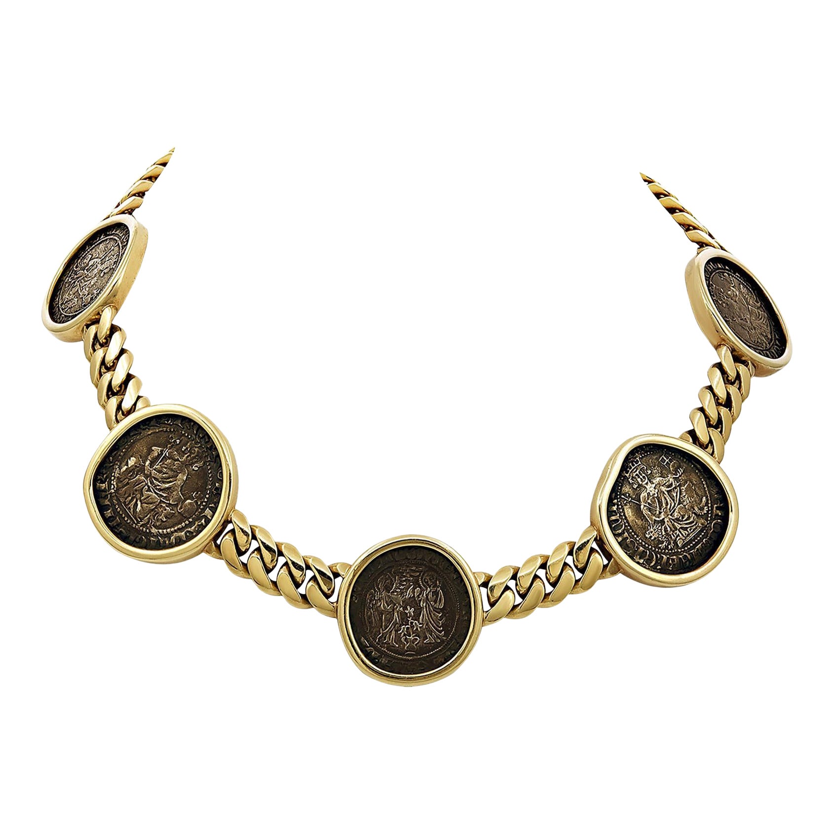 Bulgari 'Monete' Ancient Coin and Gold Necklace - FD Gallery