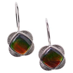 Origins Sterling Silver Ammolite Quatrefoil Earrings, AA