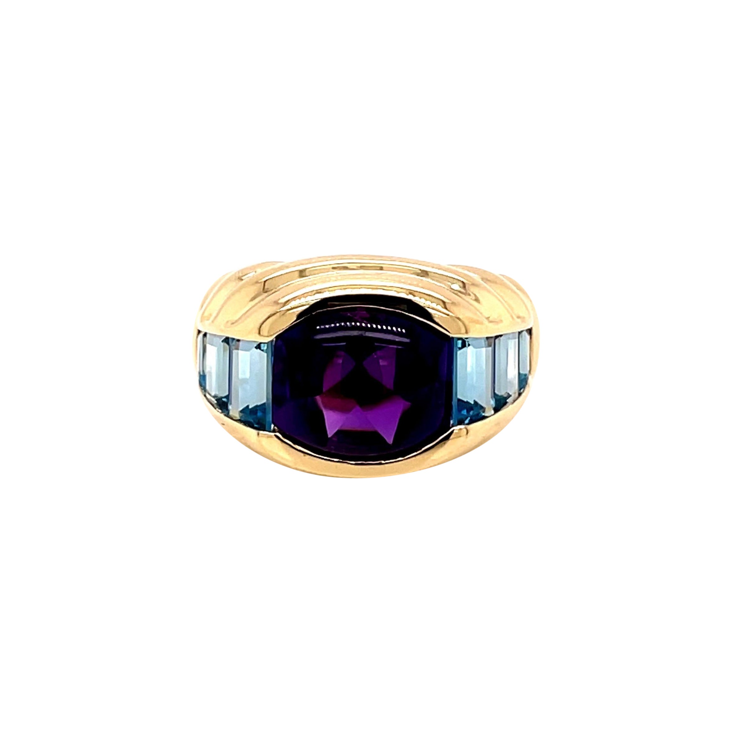 Vintage 3.50ct Cabochon Amethyst Ring For Sale