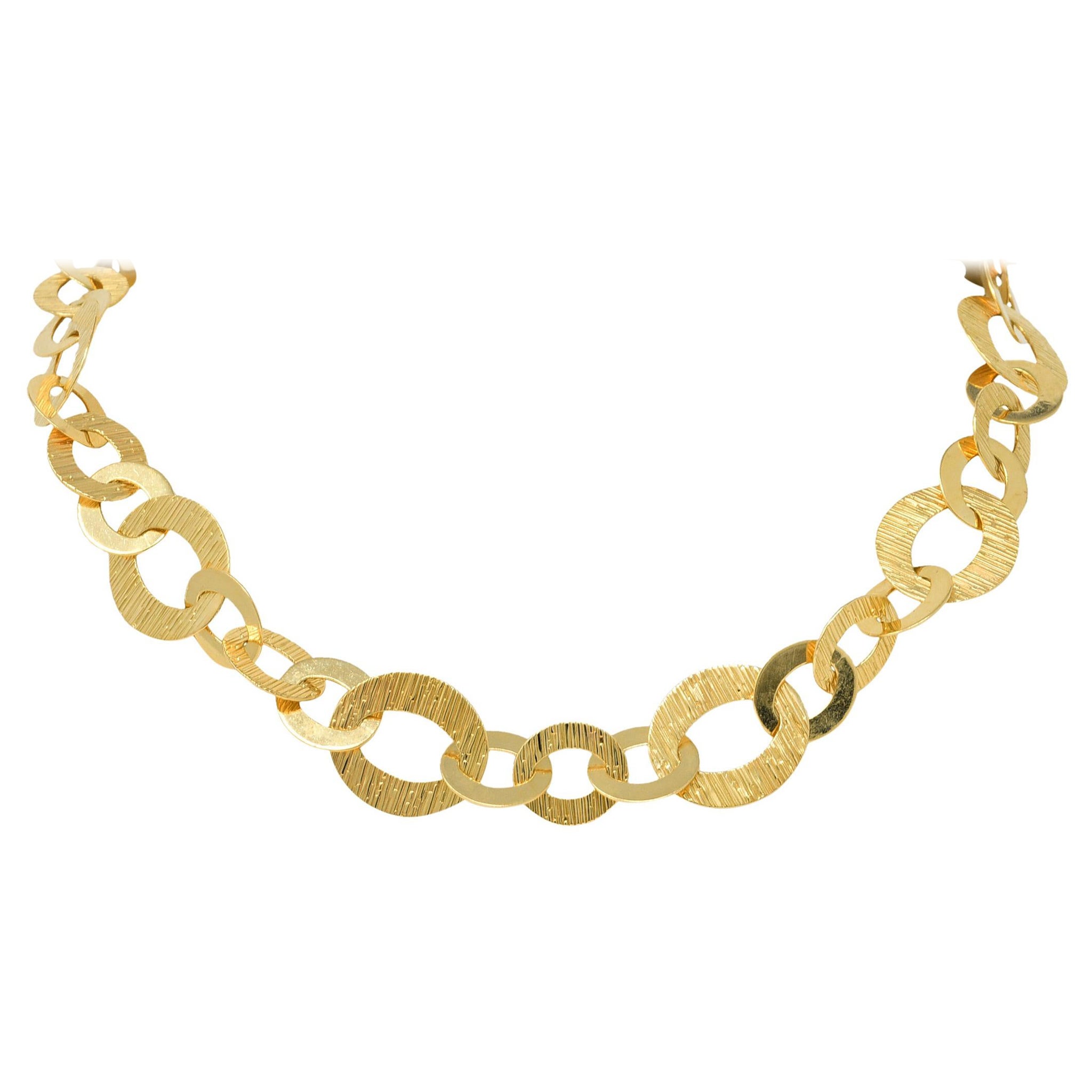 Roberto Coin Sapphire Cabochon 18 Karat Yellow Gold Italian Link Necklace