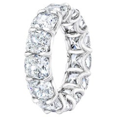 GIA Certified 13.10 Carat '1ct each' Cushion Cut Diamond Eternity Band Ring