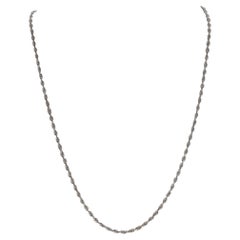 White Gold Prince of Wales Chain Necklace, 14k Spring Ring Clasp