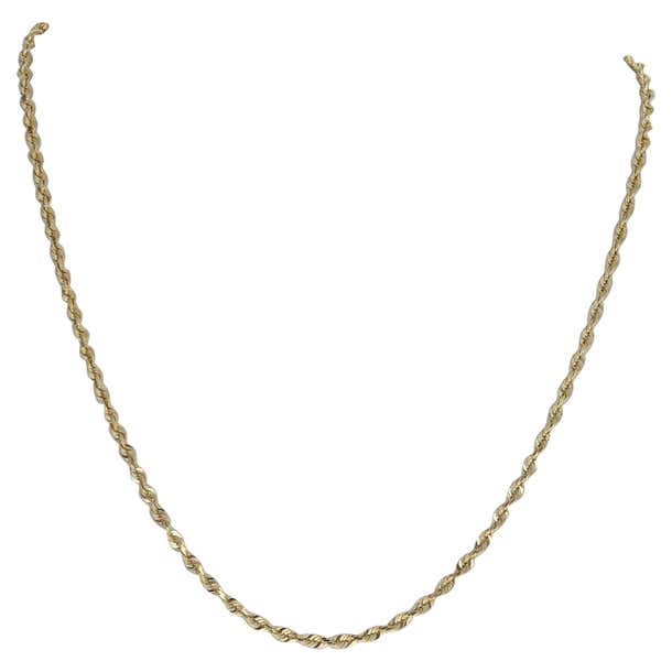 Yellow Gold Rope Chain Necklace, 14k For Sale at 1stDibs | mlg chain ...