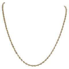 Yellow Gold Rope Chain Necklace, 14k
