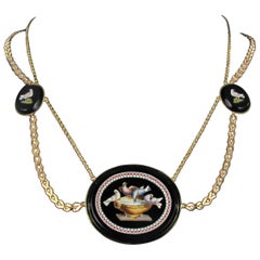 1820s Antique Micro Mosaic Gold Necklace