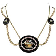 1820s Antique Micro Mosaic Gold Necklace 12