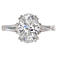 I Flawless GIA Certified 3 Carat Oval Diamond Solitaire Ring