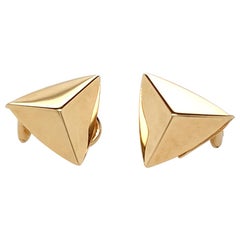 Oro Amarillo Pulido 18kt, Pendientes, Pendientes, Trilliant