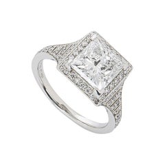 Tiffany & Co. Platinum Princess Cut Diamond Soleste Ring 2.00ct F/VS2
