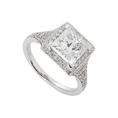 Tiffany & Co. Platin Platin Prinzessinnenschliff Diamant Soleste Ring 2,00ct F/VS2