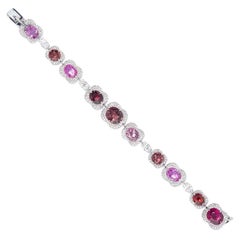 David Morris Bracelet en spinelle rose, violet et diamants blancs