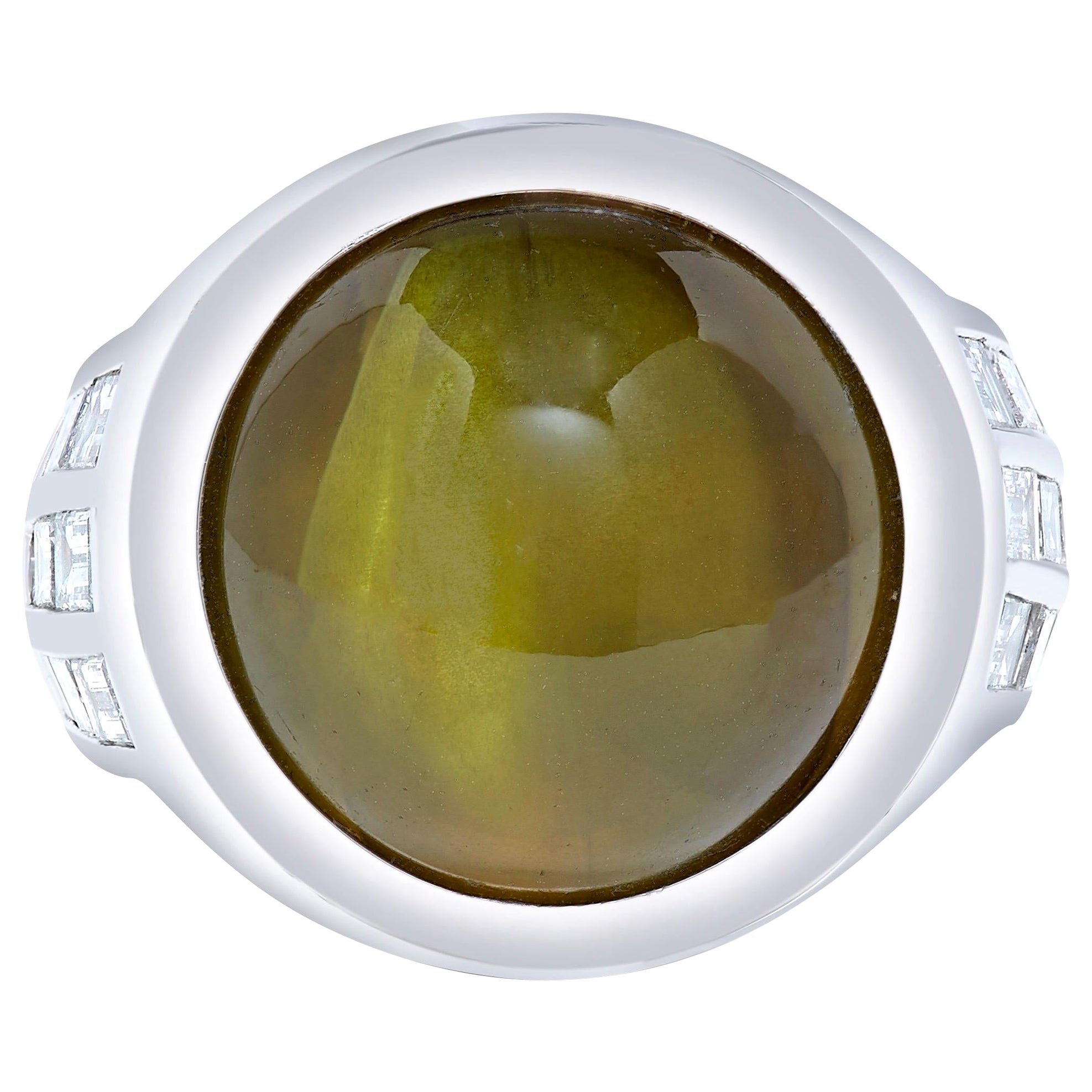 Emilio Jewelry Rare 50.00 Carat Cats Eye Ring  For Sale
