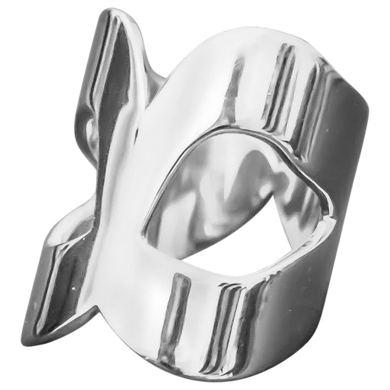 Customizable Mask Ring in Platinum by Mohamad Kamra For Sale