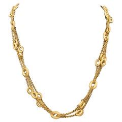 Nanis 18 Karat Yellow Gold Italian Made Choker Link Necklace