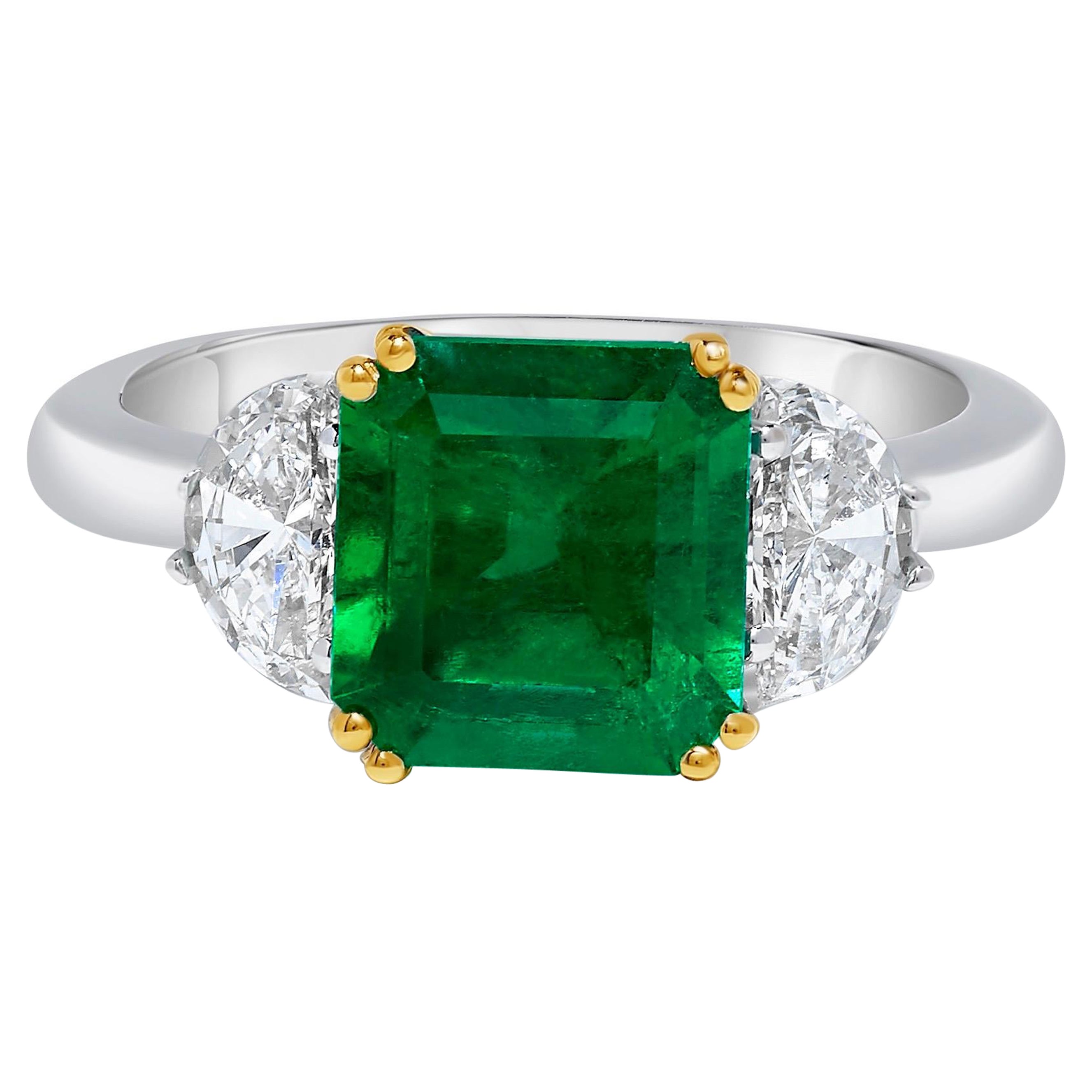 Emilio Jewelry Certified 3.69 Carat Colombian Emerald Ring For Sale