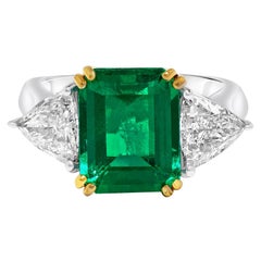 Kolumbianischer Muzo-Diamantring, leuchtend grüner, zertifizierter 6,00 Karat