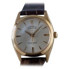 Vintage Rolex for Tiffany & Co. Yellow Gold Oyster Perpetual Wristwatch