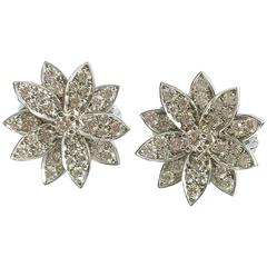 Van Cleef & Arpels Diamond Gold Lotus Earrings