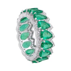 5.85 Carat Emerald Diamond 14 Karat Gold Ring