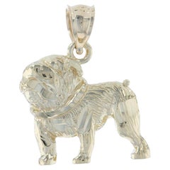 Yellow Gold Standing Bulldog Pendant, 10k Pet Canine